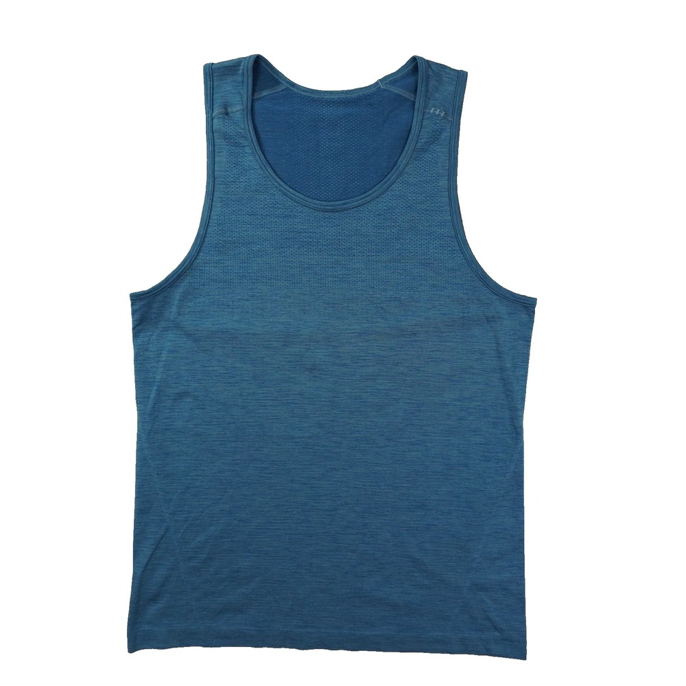 Lululemon Metal Vent Tech Tank Top Mens Small Teal Blue Gym Training Yoga